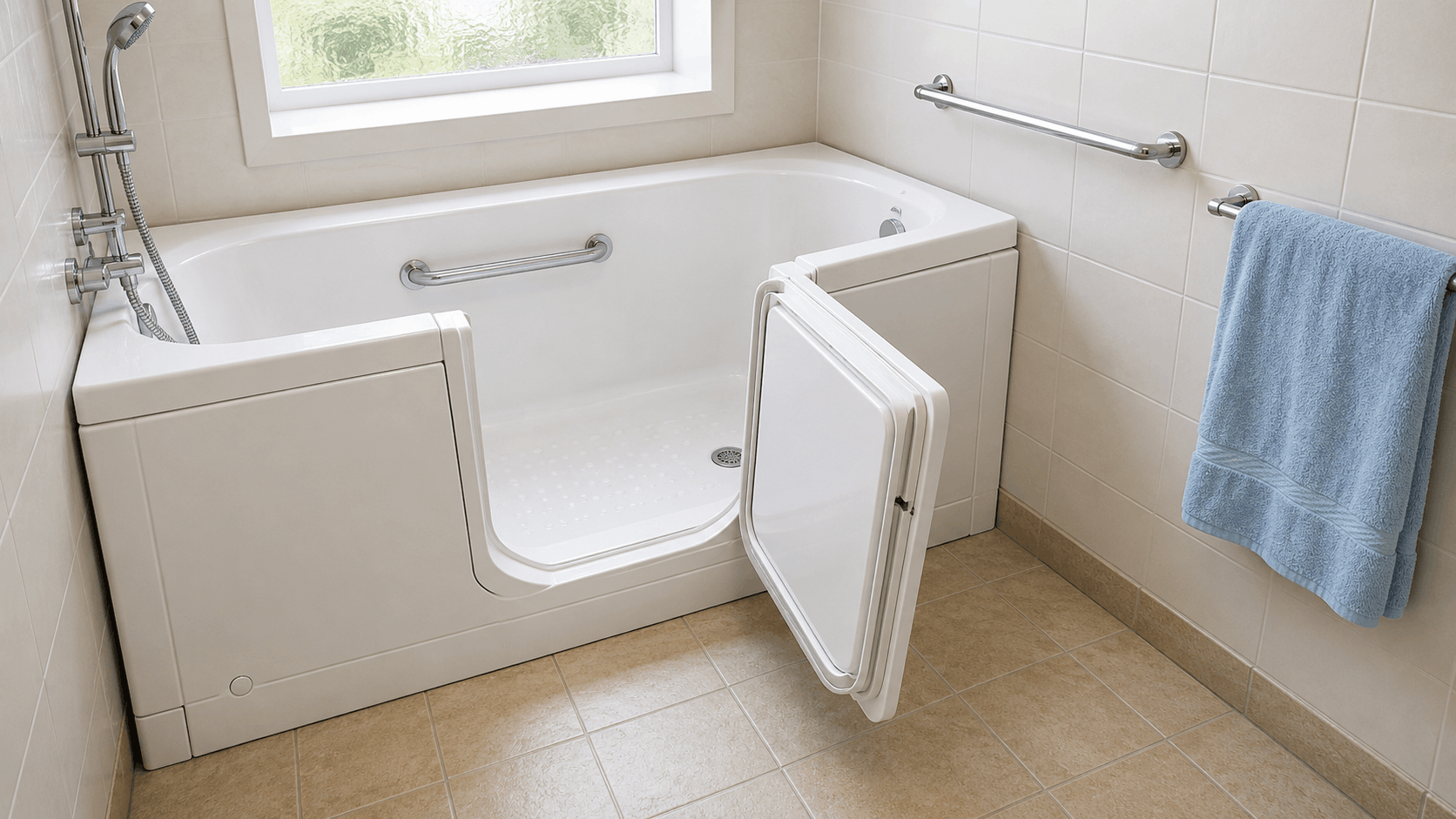 Badewanne mit Tür